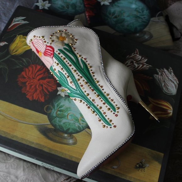 Gucci 2017AW RUNWAY Crystal Leather Bootie Shoe - Picture 1 of 8